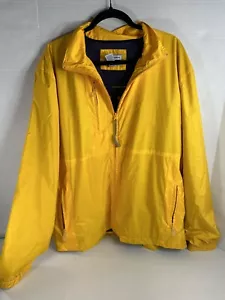 Sperry Top Sider Jacket Men's XL Bright Yellow Full Zip Windbreaker Rain Zip Up - Picture 1 of 10