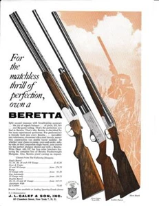 1962 Beretta 12G Golden Pigeon/Silver Hawk/Silver Snipe Shotgun Lineup Print-Ad - Picture 1 of 1