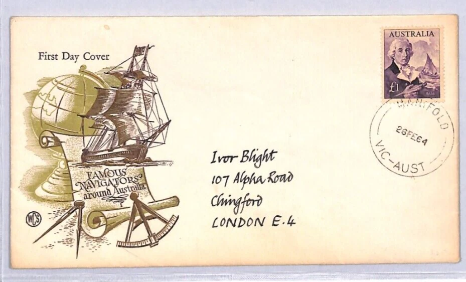 AUSTRALIA 1964 FDC *NAVIGATORS* £1 High Value ILLUSTRATED First Day Cover YN182 - Image 1 of 4