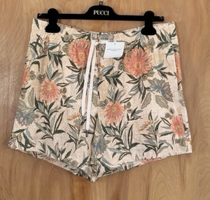 American Eagle Men's Floral Active AE Lounge Shorts Size M Beige NWT Vented - Picture 1 of 3