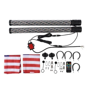˘2pcs 12‑24V RGB LED Whip Light Waterproof App Remote Control 366 Modes Chasing - Picture 1 of 12