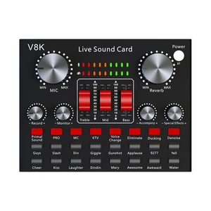V8K Audio USB Externe Soundkarte Multi Tragbares Mikrofon Live-Übertragung 3529 - Afbeelding 1 van 10