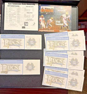 East Tennessee State Football Spielplan 2002 + 9 unbenutzte Tickets - Bild 1 von 1