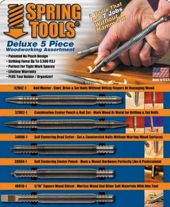 Spring Tools 5 Piece Hammerless Punch & Chisel Set Woodworking Carpentry NIB - Picture 1 of 9