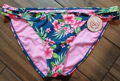 So Swimwear Para Mujer Talla XL Rosa Estampado Floral Lados Fruncidos Bikini Parte Inferior de Natación  Foto 1 de 4