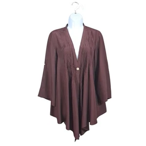 Elizabeth and James Damen Seide V-Ausschnitt Bluse Top Burgund Large Tokyo Büro - Bild 1 von 12