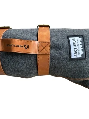 Arcturus Wool Camping Blanket With Carry Strap Charcoal Hiking Survival Gear - Image 1 of 4