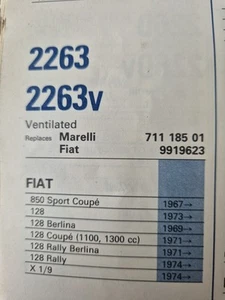 3 X IGNITION CONTACT SETS...FIAT 128 / X-19/ & 850 SPORTS ...MARELLI TYPE - Picture 1 of 3