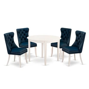 5 Piece Dining Room Furniture Set Consists of a Round Kitchen Table - Picture 1 of 11