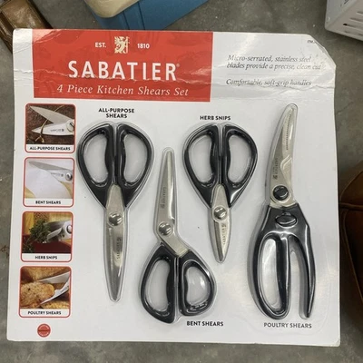 Sabatier 4 Piece Stainless Steel Kitchen Shears Set W/ Soft Grip Handles - Image 1 of 4