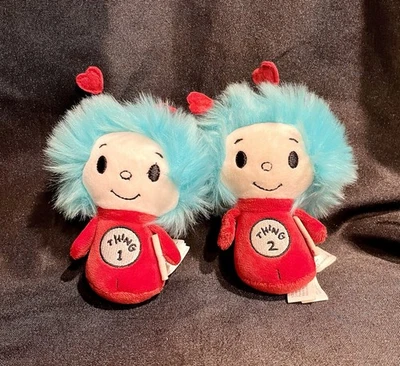 Hallmark Itty Bittys - Dr. Seuss вещь 1 и вещь 2 - плюшевая коллекционная пара милый - Изображение 1 из 4