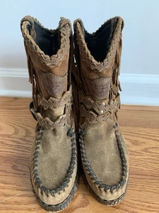el vaquero Stiefel Gr. 38 Wildleder Leder Boots Italy Braun - Bild 1 von 13