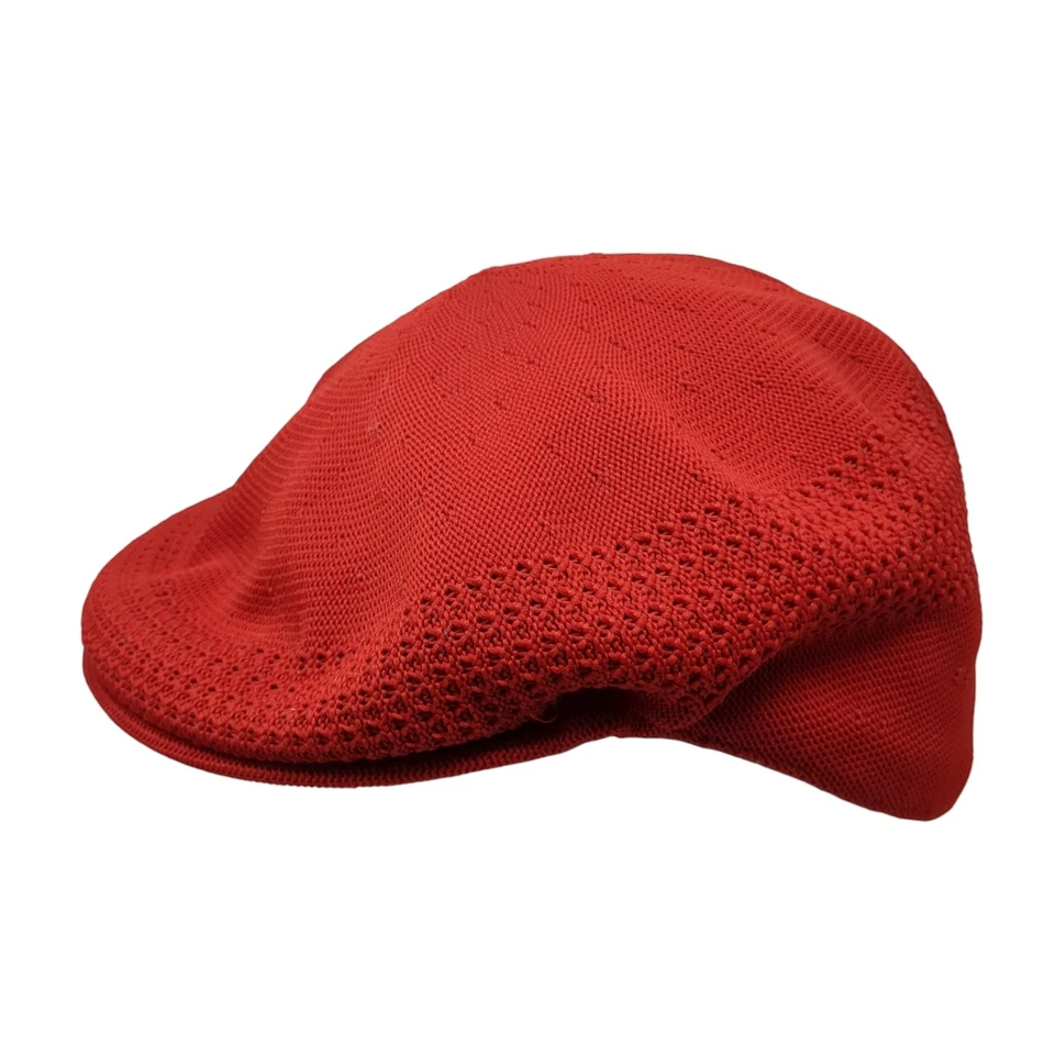 Gorra Kangol Newsboy Roja Talla Única Tejido Elástico Crochet Plana en Blanco Foto 1 de 4