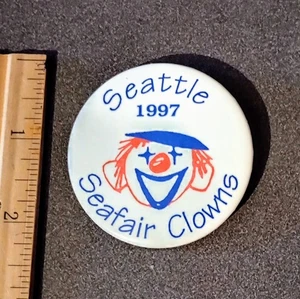 1997 Seattle Washington Seafair Clowns Vintage Collectible Button Pinback Pin - Picture 1 of 2