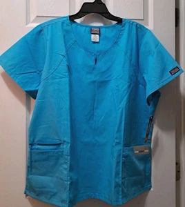 Cherokee Originals Damen 2XL Kurzarm Scrub Top #4824 Neu mit Etikett Türkis Blau - Bild 1 von 10