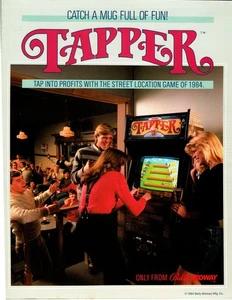 Bally Midway Tapper Arcade Game Flyer 1984 Originale Video Bar Divertente Retrò Vintage - Foto 1 di 2