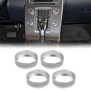Silver Finish Air Conditioning and Audio Knob Covers for VOLVO Vehicles - Picture 1 of 12