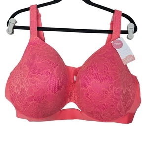 NEU Cacique 44DD leicht gefüttert vollflächig Comfort Bliss rosa Spitze Bügel - Bild 1 von 4