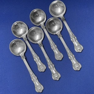 Tiffany English King Sterlingsilber Set mit 6 Bouillon Löffeln, 5 1/4", einige Mono - Bild 1 von 3