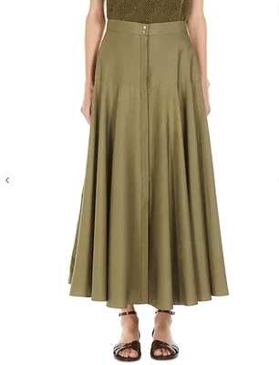 Max Mara Studio Oxiria Olive Green Midi Skirt - size 14 - retail $565 - Image 1 of 4
