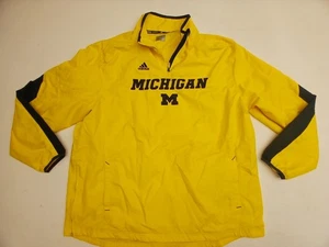 Herren 2XL Adidas Michigan Wolverines Windbreaker Quarter Zip Jacke gelb  - Bild 1 von 6