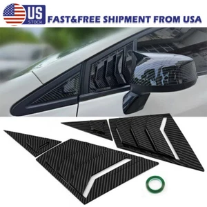 Carbon Fiber ABS Side Front Window Louver Cover Trim For Honda Civic 2011-2015 - Foto 1 di 11