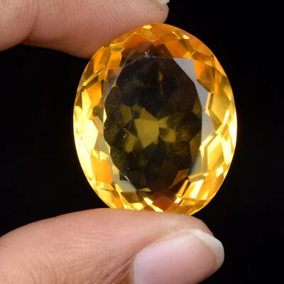 Large Yellow Citrine 74.00 CT Oval Faceted Cut Loose Gemstone Gift for Women/Her - Image 1 of 4