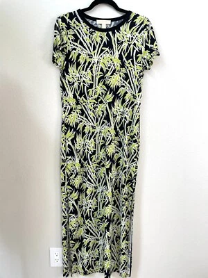 Maxi Vestido Michael Kors Para Mujer Mediano Estampado Bambú Manga Corta Foto 1 de 4