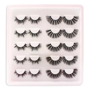 10 Pairs 3D 5D Mixed Styles Mink Lashes Natural False Eyelashes Big Brand Style - Picture 1 of 12