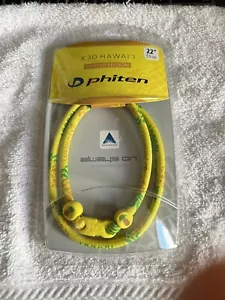 "Collar X30 Phiten Hawaii Titanio 22"" Amarillo Piña Tela Hawaiana Edición Limitada" - Imagen 1 de 5
