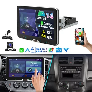 10 Zoll 1 DIN Android 14 GPS Autoradio Carplay Navi drehbarer Bildschirm Kamera - Bild 1 von 16