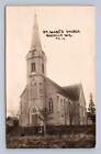 St. Mary's Church MAYVILLE Wisconsin RPPC Antik Dodge Co Foto Postkarte 1910