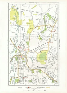 UXBRIDGE. Ickenham Hillingdon Ruislip Cowley New Denham 1933 alte Vintage Karte - Bild 1 von 1