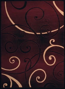 Red Contemporary 2x3 Circles Rings Area Rug - Actual Size: 1' 11" x 3' 3" - Picture 1 of 1