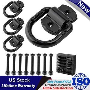 4PCS Heavy Duty Bolt-On Forged D Ring 1/2" D Rings with Screws & Bolts 12000Lbs - Picture 1 of 15