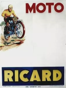 Original vintage poster MOTORCYCLE RACING RICARD c.1950 - Picture 1 of 1