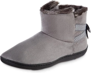 isotoner Women's Microsuede Mallory Bootie Slippers w/ Bow - 8184 - Picture 1 of 12