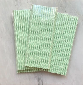 125 Paper Straws Green Chevron Straws NEW - Picture 1 of 3