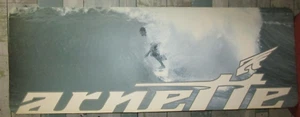 Impresionante póster de tabla de surf de cartón raro ARNETTE talla 38"" x 13"" ¡excelente!¡! - Imagen 1 de 2