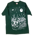 Vintage Mickey And Minnie Mouse Disney World Galaxy T-Shirt 2XL Green 90s