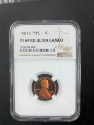 1981  S TYPE 1 LINCOLN CENT PROOF 1C PF69 ULTRA CAMEO BLAZING RED! NGC SKU 3385 - Image 1 of 2