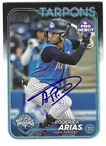 RODERICK ARIAS SIGNED 2024 TOPPS PRO DEBUT BASEBALL CARD NEW YORK YANKEES #PD-80 - Picture 1 of 1