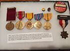 Benannt vor dem 2. Weltkrieg USN-6-Medaillengruppierung + Hofabzeichen + Entladungsstifte - SEHR SELTEN