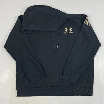 Under Armour Hoodie Mens Extra Large Black Freedom Flag Patriotic Range Workout - Image 1 of 4