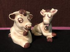 Vintage California Pottery Rio Hondo Cow & Bull Figurines Brown      p