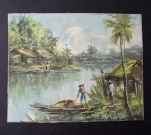 Antique Watercolor painting, French school, view of Guyana, South America - Picture 1 of 10