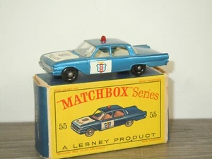 Ford Fairlane Police Patrol Car - Matchbox Lesney 55 England in Box *61738 - Picture 1 of 11