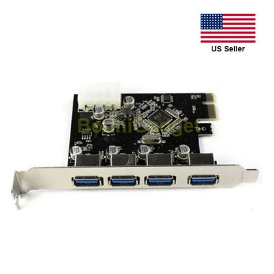 4-Port USB 3.0 to PCI-E Card Express Expansion Card - Image 1 of 3