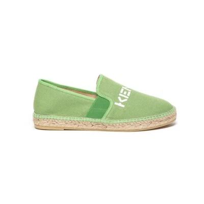 KENZO Logo Women Espadrilles Raffia & Rubber sole Green Textile Size EU 38 - Image 1 of 3