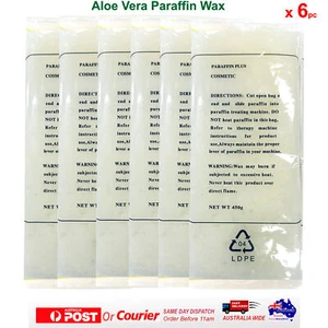 6 X 450G PARAFFIN WAX BLOCK Aloe Vera Smooth Crack Hand or Feet AUSSIE SELLER - Picture 1 of 3